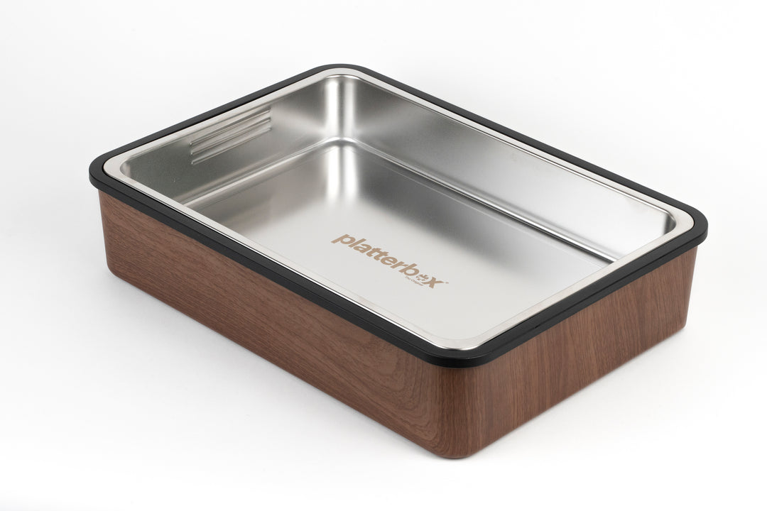 Walnut Finish Platterbox